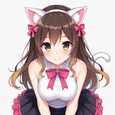 Anime girl with cat ears