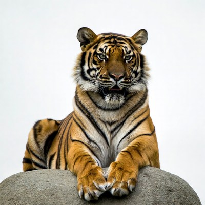 Tiger resting on rock