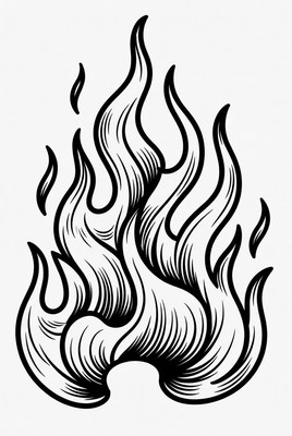 Black Ink Flame Illustration