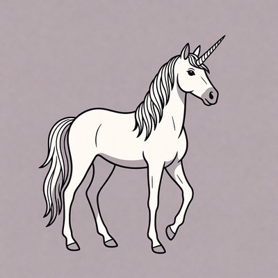 White unicorn illustration