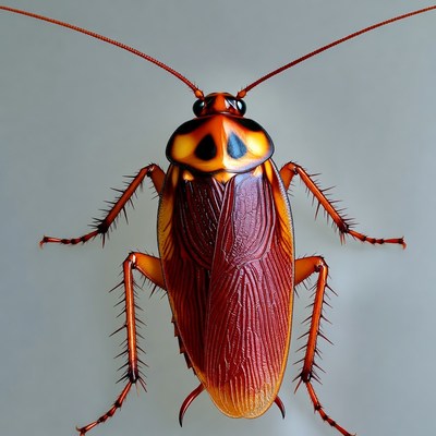 Orange Cockroach on White Background