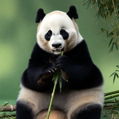 Panda eating bamboo