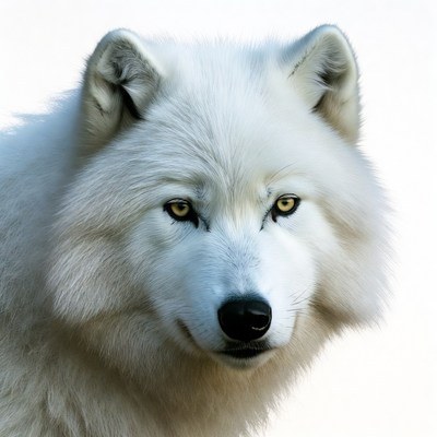 White wolf with yellow eyes
