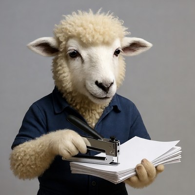 Anthropomorphic sheep stapling papers