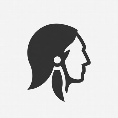 Native American Chief Profile Silhouette