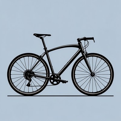Black silhouette bicycle illustration