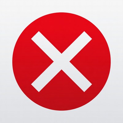 Red circle with white X