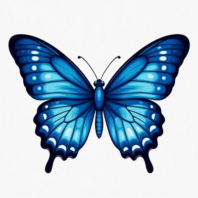 Blue Butterfly Illustration