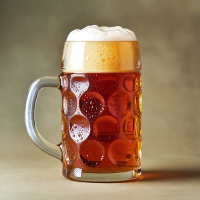 Foamy Beer in Stein Mug