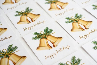 Happy Holidays Cards with Bells