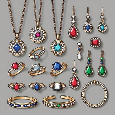 Gold Jewelry with Colored Gems