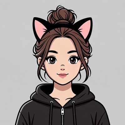 Asian girl with cat ears