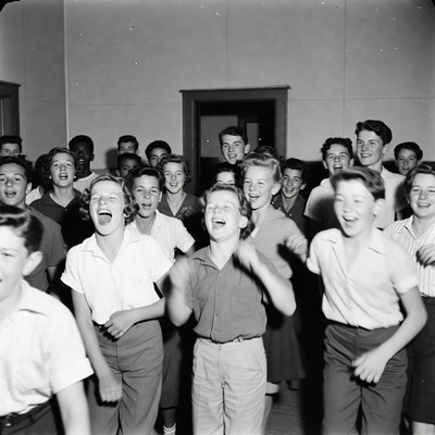 Group of children laughing and dancing