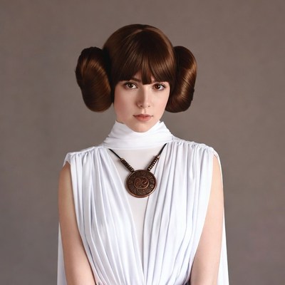 Woman in Princess Leia costume