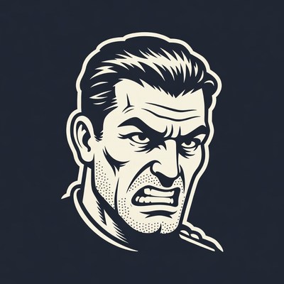 Angry man illustration