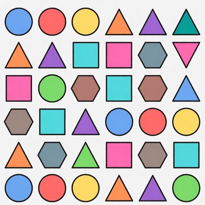 Colorful Geometric Shapes Grid