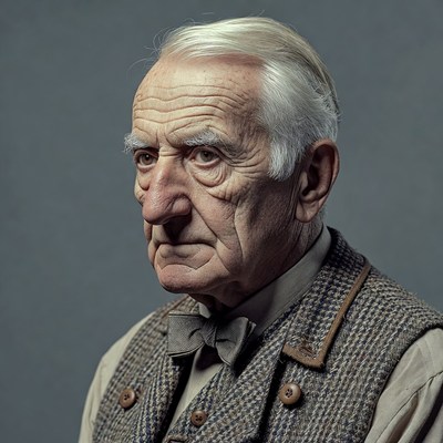 Elderly man in tweed vest