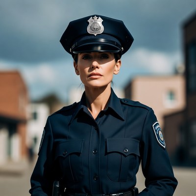 Female police officer in uniform