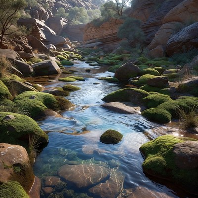 Mountain Stream in Mossy Canyon