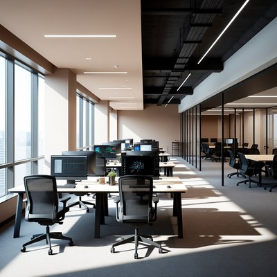 Modern Empty Office with Desks