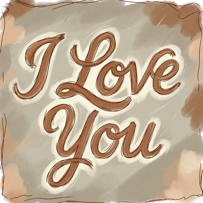 I Love You handwritten illustration