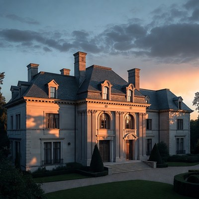 Luxury Mansion at Sunset