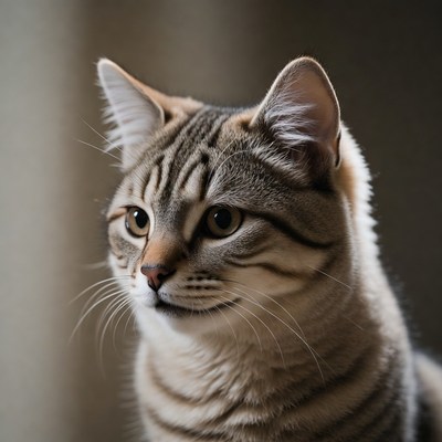 Tabby kitten with green eyes
