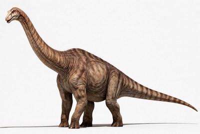 Brachiosaurus dinosaur on white background