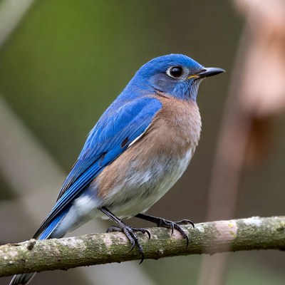 Eastern Bluebird perched on branch