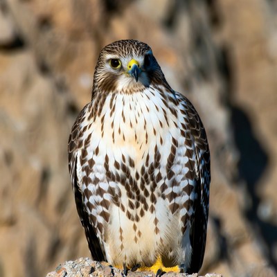 Red-tailed Hawk on Rock