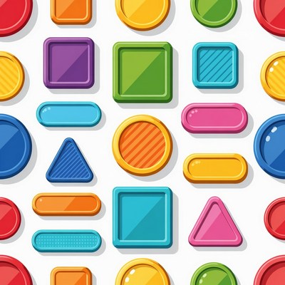Colorful Geometric Buttons Seamless Pattern