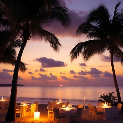 Romantic Beach Dinner at Sunset