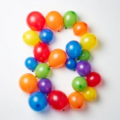Colorful Balloons Forming Number 8