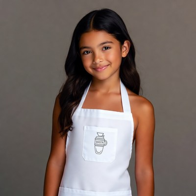 Asian girl in coffee pour-over apron