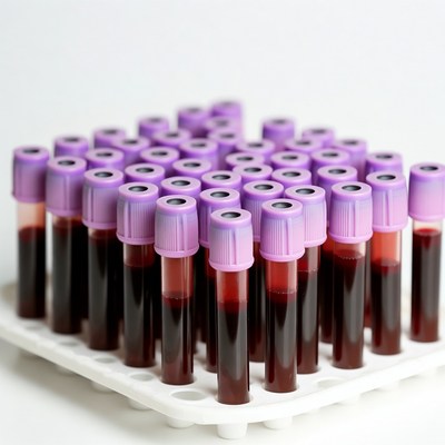 Blood Sample Tubes in Rack
