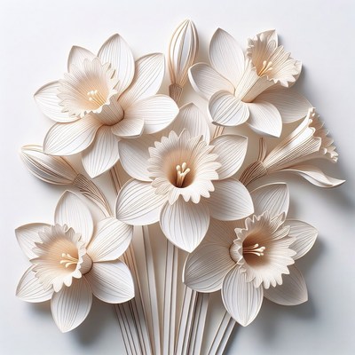 White Paper Daffodils Bouquet