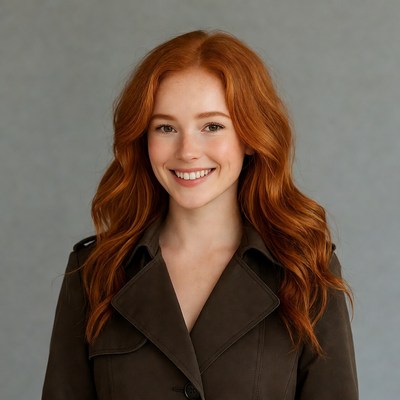 Smiling woman with red hair