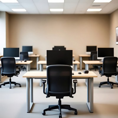 Empty Computer Lab Classroom