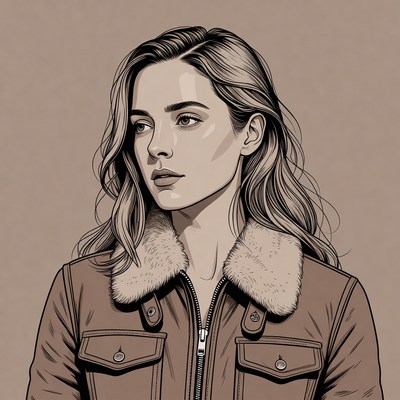 Blonde woman in fur collar jacket