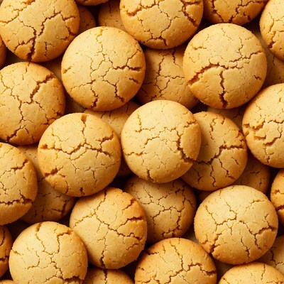 Pile of Golden Cracked Cookies