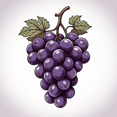 Purple grape bunch illustration