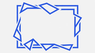 Blue Geometric Blank Frame