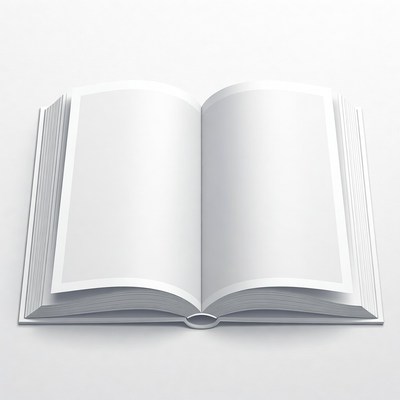 Open Blank Book Isolated