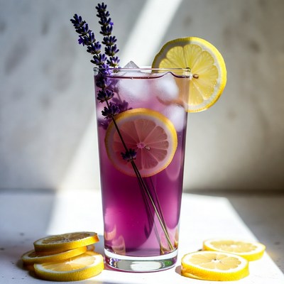 Lavender Lemonade with Lemon Slices