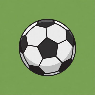 Soccer Ball on Green Background