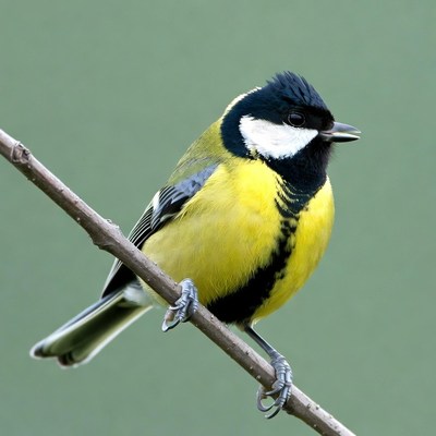 Great Tit Perched on Branch