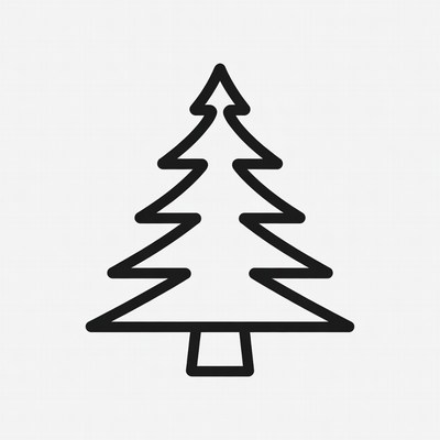 Black Outline Christmas Tree