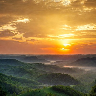 Sunset over Green Mountain Valley