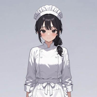 Anime girl in chef uniform