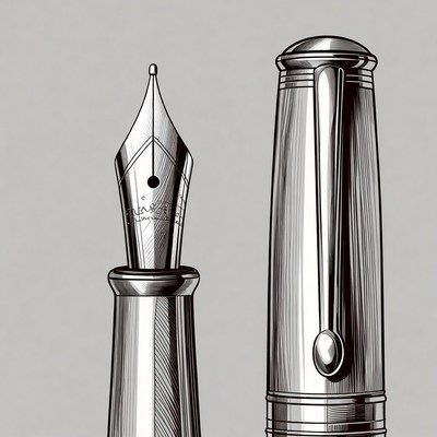 Elegant Fountain Pen Illustration